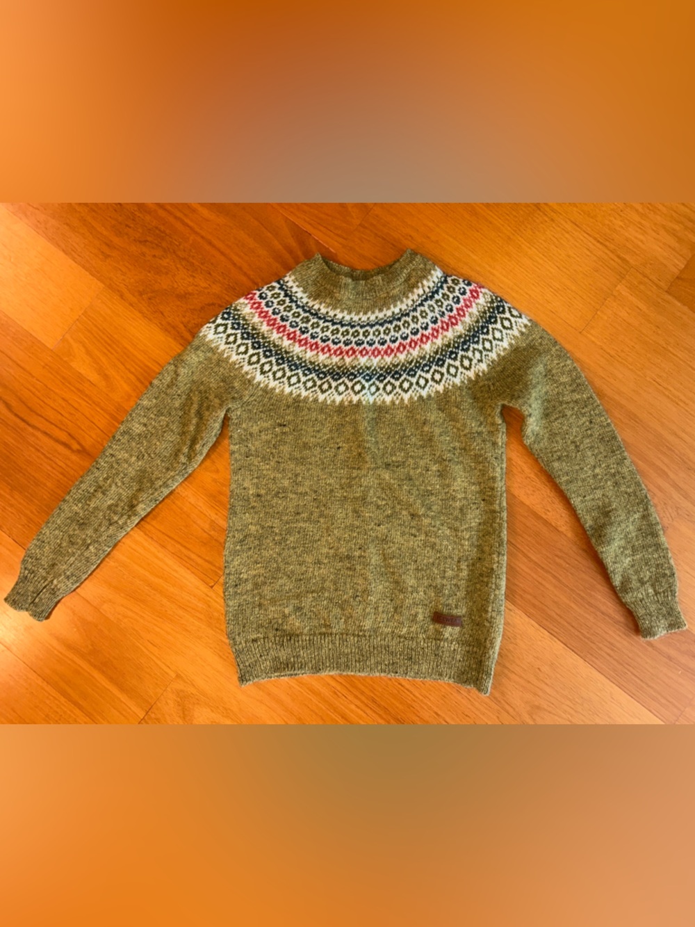 Icewear Wool Yellow Patterned Sweater Size Small